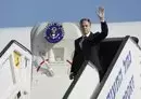 
US Secretary of State Antony Blinken waves as he disembarks from an aircraft for the start of his visit to Israel, amid the ongoing conflict between Israel and Hamas, at Ben Gurion International Airport near Tel Aviv on November 3. [Jonathan Ernst/AFP]        