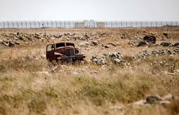 This picture taken September 6 shows a rusty old truck from the 1973 Arab-Israeli war near Israel's northern border with Syria. [Jalaa Marey/AFP]