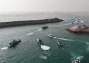 
Iranian ships take part in a military exercise in August, landing forces on the disputed island of Abu Musa. [IRNA]        