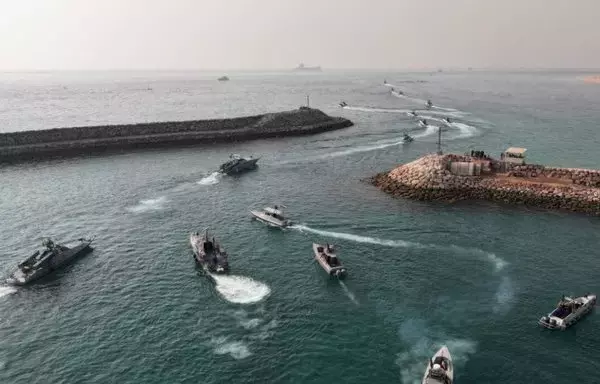 Iranian ships take part in a military exercise in August, landing forces on the disputed island of Abu Musa. [IRNA]