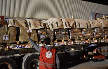 First aid convoy enters Gaza through Kerem Shalom crossing