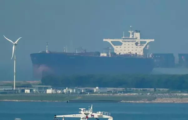 The crude oil tanker Nautica is pictured at an anchorage in Singapore on April 18, on its way from China to Yemen. The United Nations purchased the supertanker crude carrier to remove oil from a ship abandoned off Yemen's coast in efforts to prevent a major spill. [Roslan Rahman/AFP]