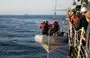 
Sailors from guided-missile destroyer USS Mason conduct small boat operations in support of Operation Prosperity Guardian in the Red Sea on January 4. [Combined Maritime Forces]        