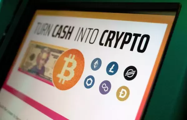 A Coinstar cryptocurrency automated teller machine is shown at a grocery store in Washington, DC, on January 19, 2023. [Stefani Reynolds/AFP]