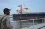 
A Russian cargo ship carrying crude oil is seen in the dock in Karachi, Pakistan, on June 28. [Rizwan Tabassum/AFP]        