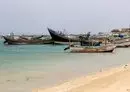 
Fishing boats are moored near Yemen's Red Sea port of Ras Issa on June 12. [Mohammed Huwais/AFP]        