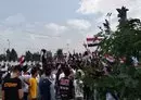 
Iraqi youth demonstrate in Baghdad on October 27, 2019, against the corruption of Iran-backed militias. [Anas al-Bar/Al-Fassel]        