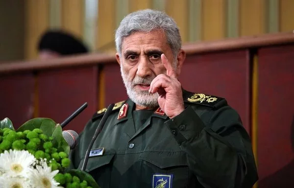 IRGC Quds Force commander Esmail Qaani, seen here in a photo posted online on March 6, has reportedly been attempting to distance Iran from the situation in Lebanon and Gaza. [IRNA]