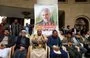 
Houthi supporters in Sanaa commemorate the second anniversary of the killing of IRGC Quds Force commander Qassem Soleimani (portrait) on January 3, 2022. [Mohammed Huwais/AFP]        