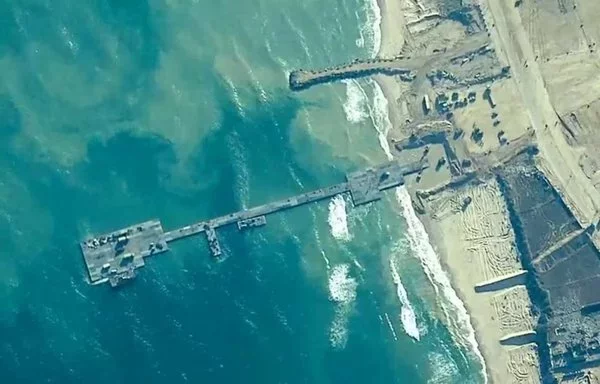 US forces built a temporary pier off the coast of Gaza to deliver humanitarian aid to civilians affected by the conflict. [CENTCOM]