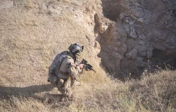 An Iraqi soldier is seen during the siege of an ISIS hideout in a photo posted June 21. [Security Media Cell]