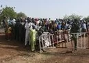 
People displaced by extremist violence gather June 2, 2022, in Makalondi, Niger, in the 'three borders' (Niger-Mali-Burkina) zone, the scene since 2017 of bloody attacks attributed to 'Islamic State in the Greater Sahara.' [Boureima Hama/AFP]        