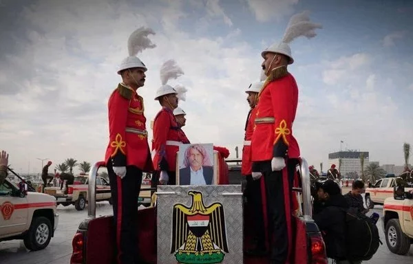 A mass funeral is held January 22 for the reinterment of 41 Yazidis killed by ISIS in 2014 and later exhumed from mass graves. [Foundation of Martyrs Facebook page]