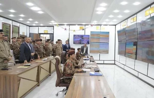 Iraqi security leaders visit a border monitoring center on August 2. [Iraqi Border Guards]