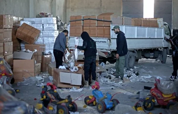 Captagon pills were found hidden inside children's toys, plastic insulation and other items in a warehouse in Latakia on January 19. [Aaref Watad/AFP]