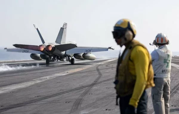 A US fighter jet prepares for airstrikes against ISIS targets in Somalia's Puntland region, February 1. [US Africa Command]