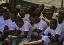 
Some of the 2100 former members of Boko Haram and of the Islamic State West Africa Province (ISWAP) are seen at the Hajja Camp in Maiduguri, Nigeria, on May 30, 2023 prior to their release at the end of a five month rehabilitation program. [Audu MARTE/ AFP]        